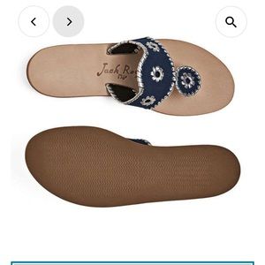 Jack Rogers Navy and White Leather Sandal